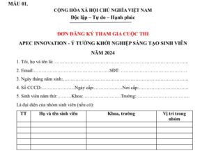 Một mẫu hồ sơ tham gia APEC Innovation 2024 hợp lệ sẽ gồm những gì?